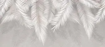 ФабрикаФресок Пальмовые листья Бетон 136270 (600x270)