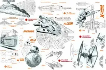 ФабрикаФресок Звездные войны Star Wars Корабли 961150 (150x100)