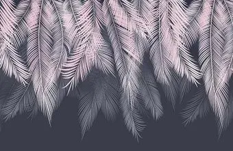 Citydecor Пальмовые листья пудровый-синий 400х260