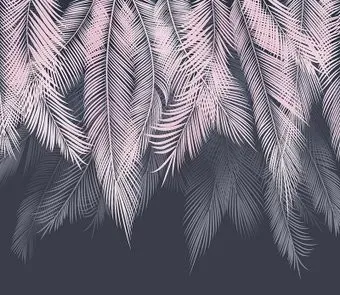 Citydecor Пальмовые листья пудровый-синий 300x260