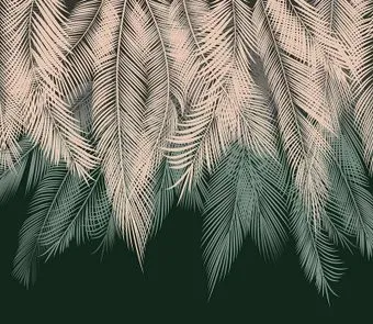 Citydecor Пальмовые листья бежевый-зеленый 300x260