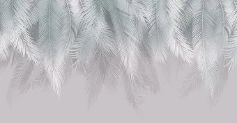 Citydecor Пальмовые листья 468x265 бирюза/серый