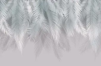 Citydecor Пальмовые листья 400х260 бирюза-серый