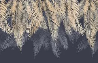 Citydecor Пальмовые листья 400х260 бежевый-синий