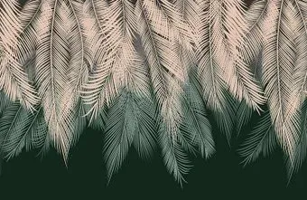 Citydecor Пальмовые листья 400x260 бежевый-зеленый