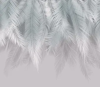 Citydecor Пальмовые листья 312x265 бирюзовый/серый