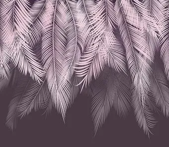 Citydecor Пальмовые листья 300x260 пудровый-пурпурный