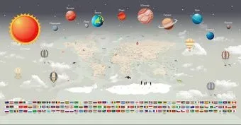 Citydecor Карта мира. Флаги и планеты 546x265