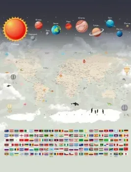 Citydecor Карта мира. Флаги и планеты 200x260