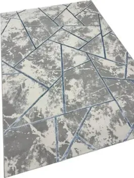 Radjab Carpet Амальфи Прямоугольник 01518B 13608 (1.6x3, C.Grey/L.Bule)