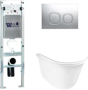 WeltWasser Telbach 004 GL-WT + Amberg 350 ST + Amberg RD-MT CR (белый глянцевый/хром матовый)