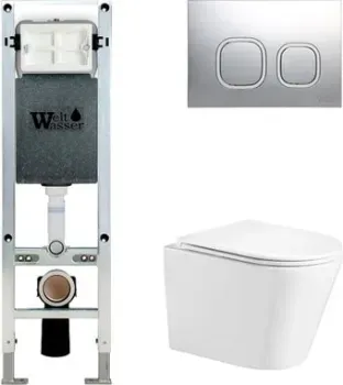 WeltWasser Salzbach 004 GL-WT + Amberg 350 ST + Amberg RD-CR (белый глянцевый/хром)