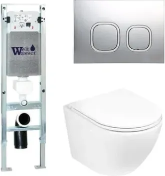 WeltWasser Merzbach 004 MT-WT + Amberg 350 ST + Amberg RD-CR (белый матовый/хром)