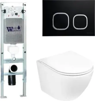 WeltWasser Merzbach 004 GL-WT + Amberg 350 ST + Amberg RD-BL (белый глянцевый/черный матовый)