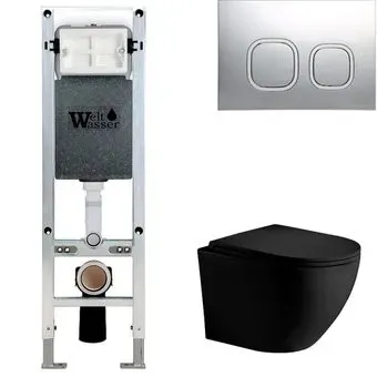 WeltWasser Merzbach 004 MT-BL + Amberg 350 ST + Amberg RD-CR (черный матовый/хром)
