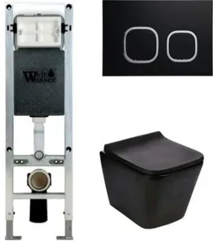 WeltWasser Gelbach 004 MT-BL + Amberg 350 ST + Amberg RD-BL (белый глянец/черный матовый)
