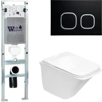 WeltWasser Rotbach 004 GL-WT + Amberg 350 ST + Amberg RD-BL (белый глянец/черный матовый)