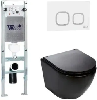 WeltWasser Merzbach 004 MT-BL + Amberg 350 ST + Amberg RD-WT (черный матовый/белый)