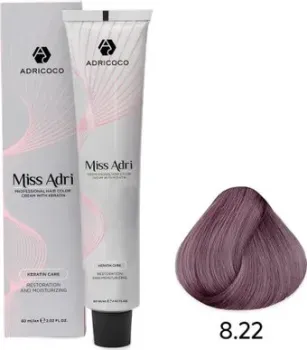 Adricoco Miss Adri 8.22 (100мл, светлый блонд интенсивный фиолетовый)