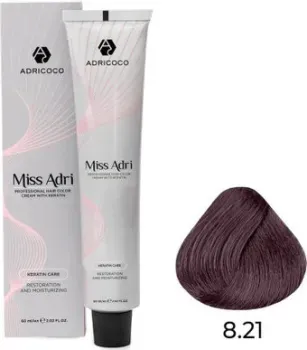 Adricoco Miss Adri 8.21 (100мл, светлый блонд фиолетовый пепельный)
