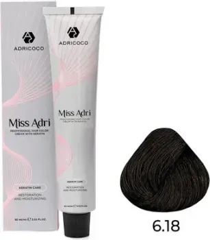 Adricoco Miss Adri 6.18 (100мл, темный блонд пепельный коричневый)