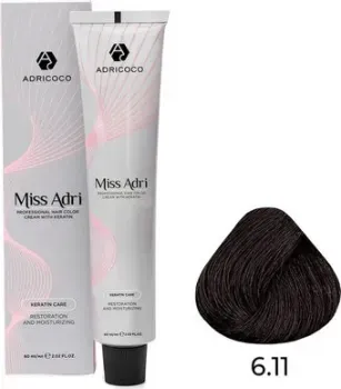 Adricoco Miss Adri 6.11 (100мл, темный блонд интенсивный пепельный)