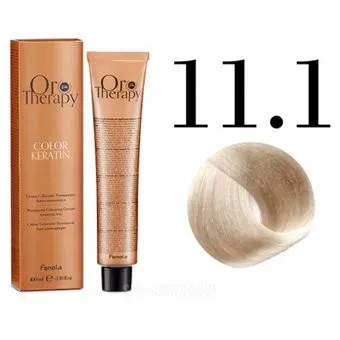 Fanola ORO Therapy Color Keratin 11.1 очень светлый блондин пепельный 100 мл