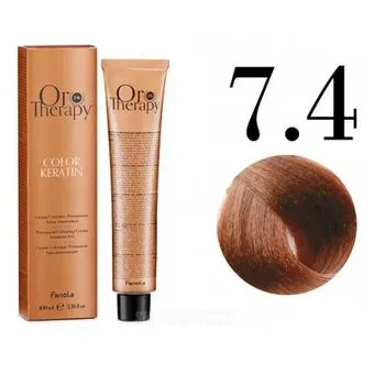 Fanola ORO Therapy Color Keratin 7.4 блондин медный 100 мл