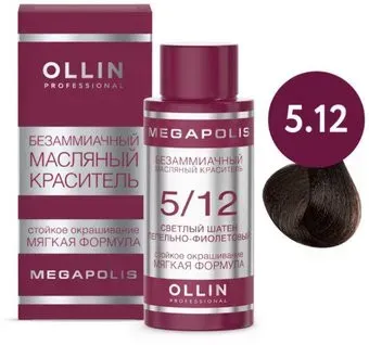 Ollin Professional Megapolis Безаммиачное 5/12 (50мл, светлый шатен пепельно-фиолетовый)