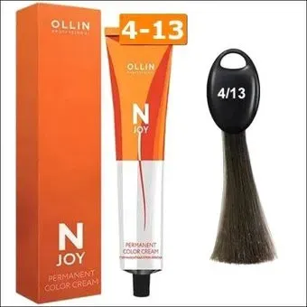 Ollin Professional N-Joy Color Cream 4/13 шатен пепельно-золотистый 100 мл