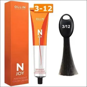 Ollin Professional N-Joy Color Cream 3/12 темный шатен пепельно-фиолетовый 100 мл
