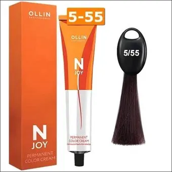 Ollin Professional N-Joy Color Cream 5/55 светл. шатен интенсивно-махагон. 100 мл