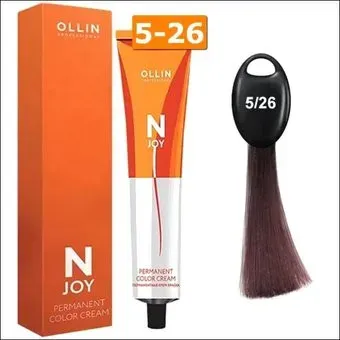 Ollin Professional N-Joy Color Cream 5/26 светлый шатен фиолетово-красный 100 мл