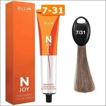 Ollin Professional N-Joy Color Cream 7/31 русый золотисто–пепельный 100 мл