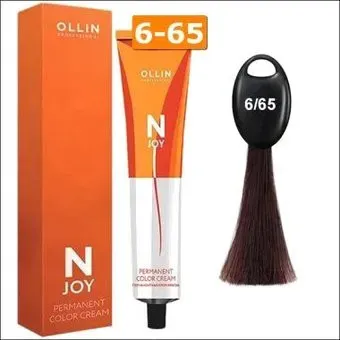 Ollin Professional N-Joy Color Cream 6/65 темно-русый красно-махагоновый 100 мл