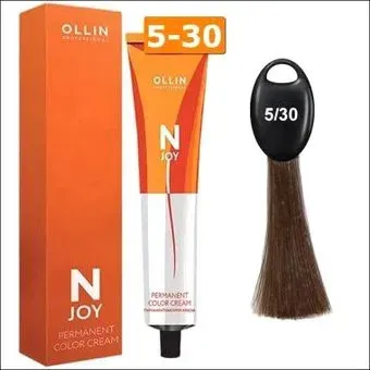 Ollin Professional N-Joy Color Cream 5/30 светлый шатен золотистый 100 мл