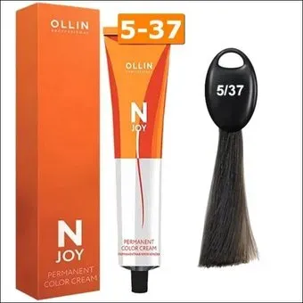 Ollin Professional N-Joy Color Cream 5/37 светлый шатен золотисто-коричневый 100 мл