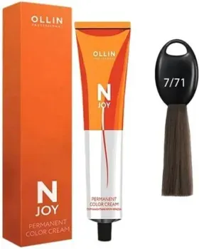 Ollin Professional N-Joy Color Cream 7/71 русый коричнево-пепельный 100 мл