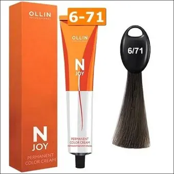 Ollin Professional N-Joy Color Cream 6/71 темно-русый коричнево-пепельный 100 мл