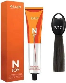 Ollin Professional N-Joy Color Cream 7/17 русый пепельно-коричневый 100 мл