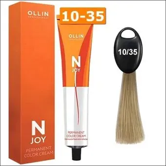 Ollin Professional N-Joy Color Cream 10/35 светл. блонд золотисто-махагон. 100 мл
