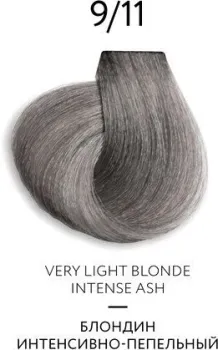 Ollin Professional Color Platinum Collection 9/11 блондин интенс.пепельный 100 мл