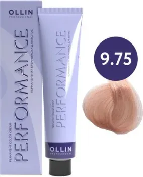 Ollin Professional Performance Permanent Color Cream 9/75 блондин коричнево-махаг.