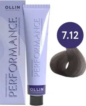 Ollin Professional Performance Permanent Color Cream 7/12 русый пепельно-фиолетовый