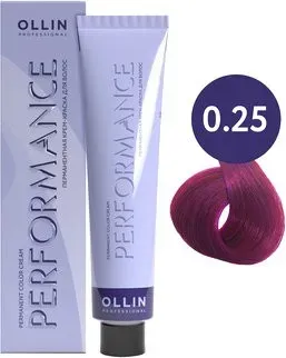 Ollin Professional Performance Permanent Color Cream 0/25 фиолетовый махагоново-роз