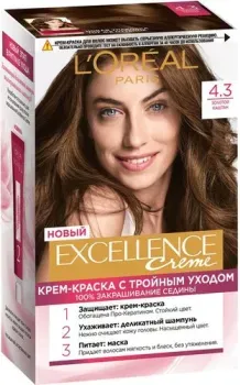 L'Oreal Excellence 4.3 золотой каштан