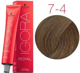 Schwarzkopf Professional Igora Royal Permanent Color Creme 7-4 60 мл