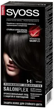 Syoss Salonplex Permanent Coloration 1-1 черный