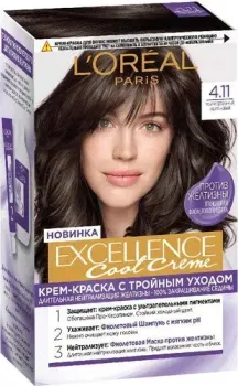 L'Oreal Paris Color Excellence Cool Creme 4.11 ультрапепельный каштан.