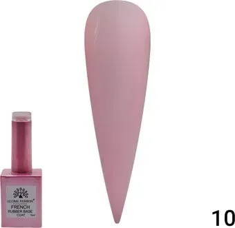 Global Fashion Rubber Base Coat French (тон 10) 15 мл